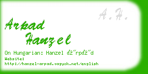 arpad hanzel business card